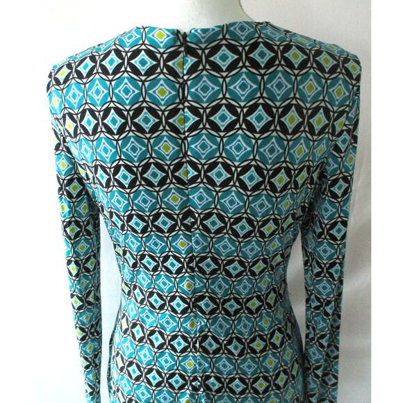 Calvin Klein Women's Multi Color Long Sleeve Stretch Zip Back Dress Size 10 - Picture 6 of 9